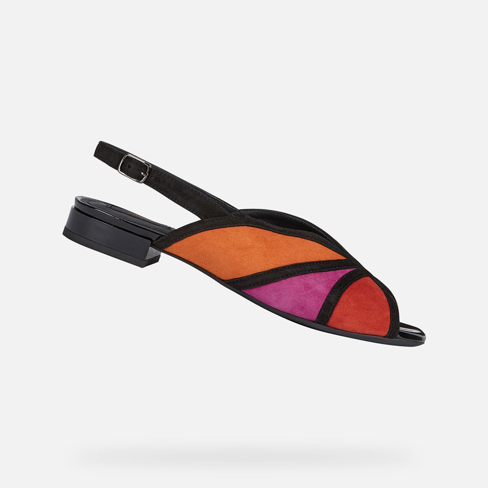 Sandalias Geox Senhora Laranja/Pretas - Wistrey - XDLIA1479